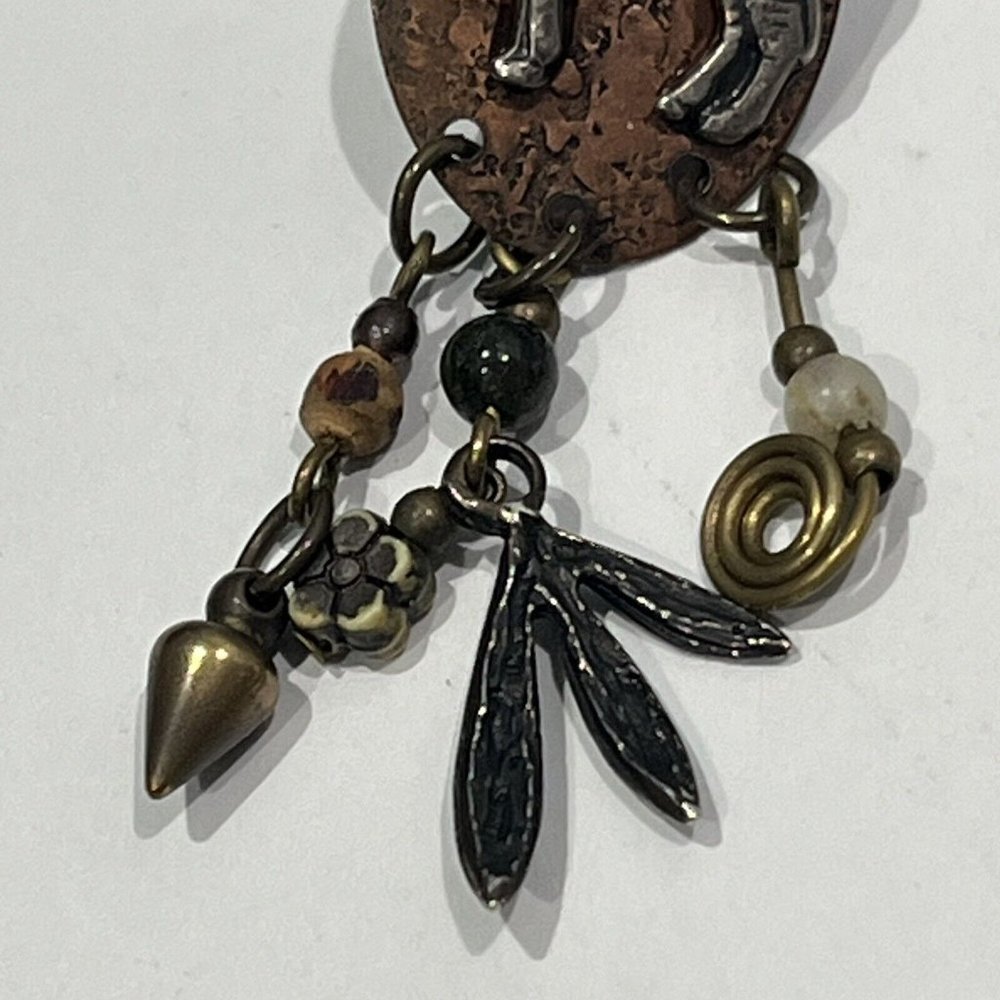 Vintage Metal Zebra Dangling Charm Earrings - Picture 3 of 12